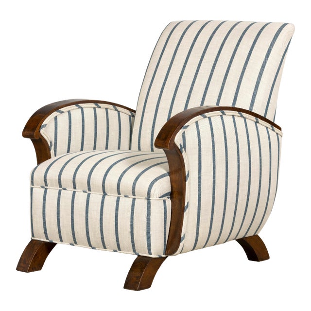 French Art Deco Walnut Armchair, Provence, France, 1930s For Sale