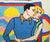 1970s Retro Couple Sporty Scene Needlepoint Pillow, c.1970 For Sale - Image 5 of 10