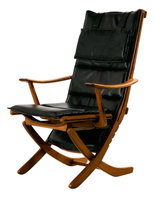 Lounge Chair in Beech with Leather Upholstery