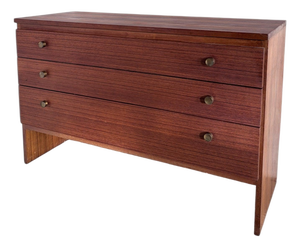Mid-Century Teak Dresser with Brass Drawer Pulls from Meredew