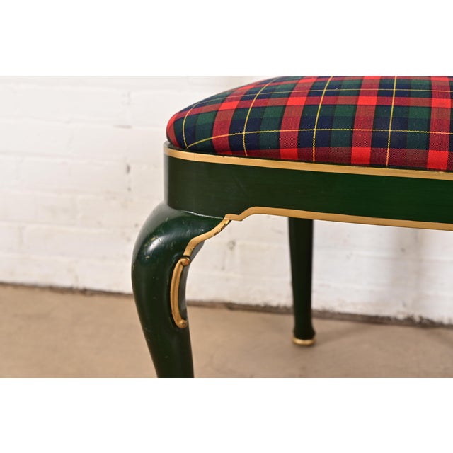 Kindel Furniture Chinoiserie Queen Anne Green Lacquered and Gold Gilt Dining Chairs, Set of Four For Sale - Image 9 of 15