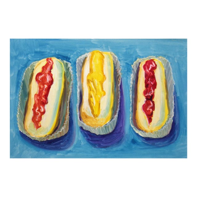 Darrell Hill "Jelly Filled" Hand Signed Original Monotype of Pastries 1982 Matted For Sale