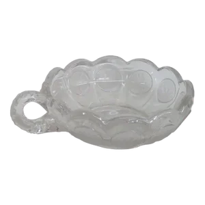 Fostoria Coin Glass Clear Eagle and Torch Nappy Candy Dish With Handle