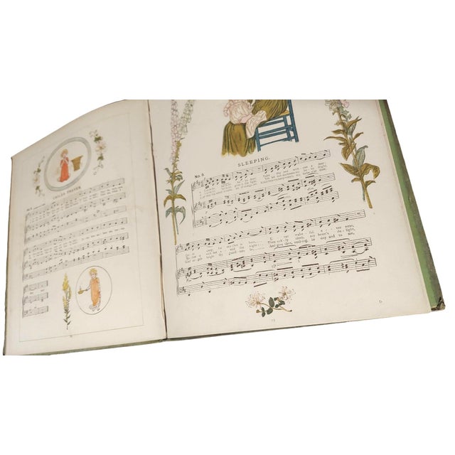 Antique Kate Greenaway a Day in a Child's Life Book Stunning Illustrations Songs Children's For Sale - Image 4 of 11