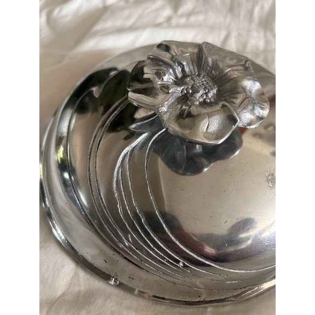 Silver Vintage Hacienda Real Pewter Serving Tray and Cloche For Sale - Image 8 of 8