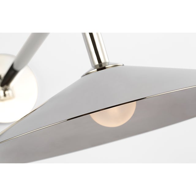 Silver Amber Lewis for Visual Comfort Signature Ponce 9" Articulating Sconce in Polished Nickel with Polished Nickel Shade For Sale - Image 8 of 11