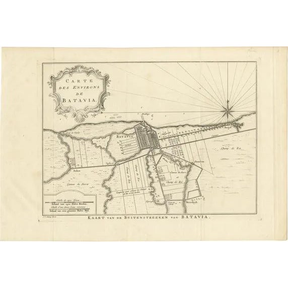 Van Schley, Region of Batavia, 1750, Paper For Sale