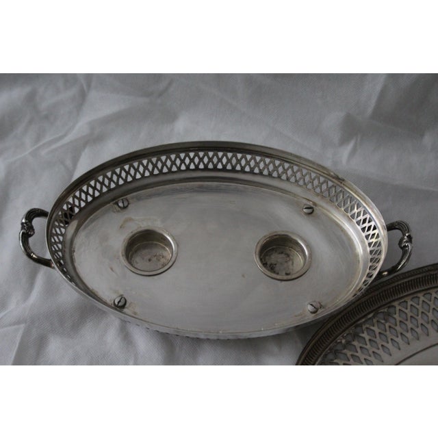 Oval Silver Chafing Dish with Handles For Sale - Image 13 of 18