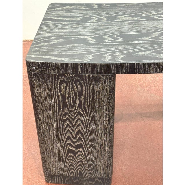 Late 20th Century Vintage Cerused Oak Executive Desk, in the Style of James Mont For Sale - Image 5 of 18