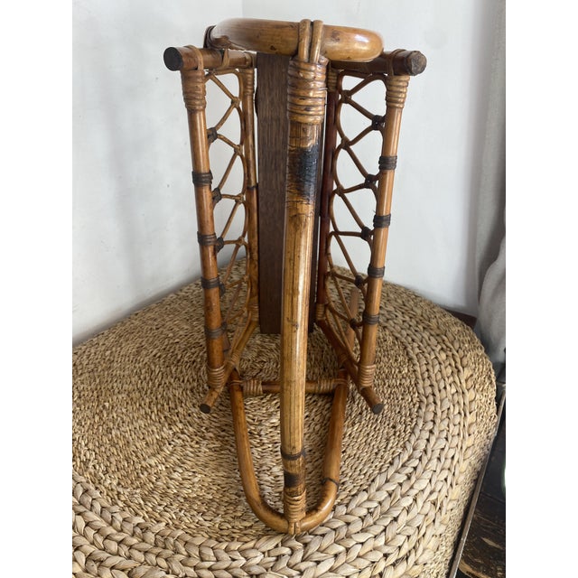 Beige Bamboo and Rattan Magazine Rack, 1960s For Sale - Image 8 of 14