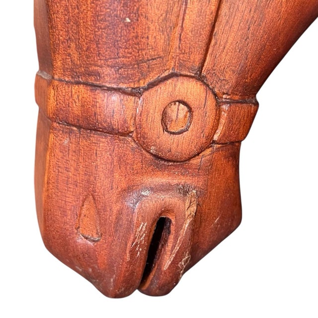 Brown Mid 20th Century Pair Carved Wood Horse Corbel Shelves For Sale - Image 8 of 8