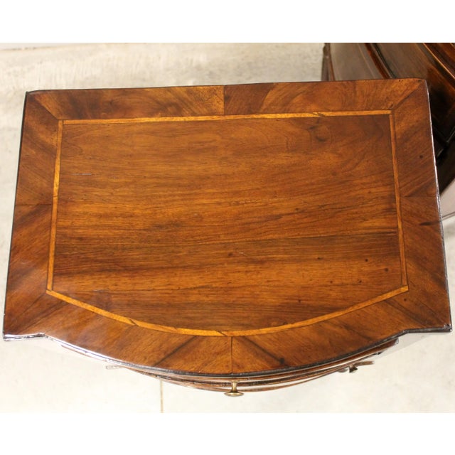 18th Century Louis XVI Italian Bedside Tables in Walnut, Set of 2 For Sale - Image 10 of 13
