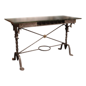 1920s Wrought Iron Bank Table by Samuel Yellin