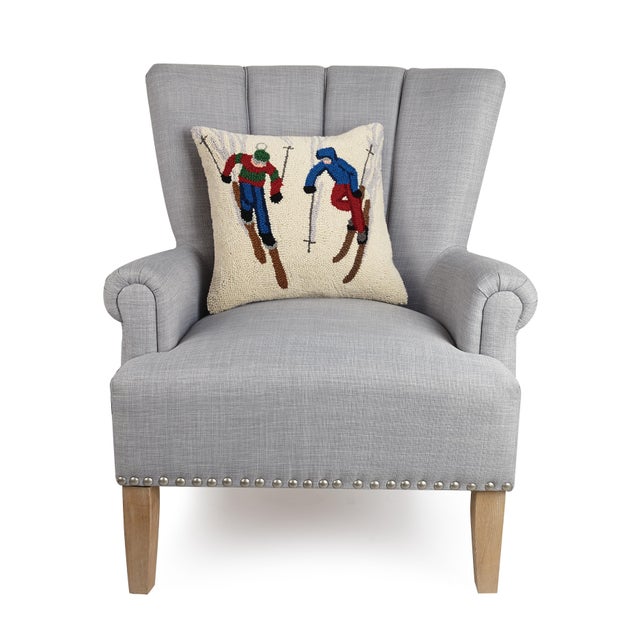 A festive way to spruce up your home for the holidays and winter season! 100% wool hooked throw pillow / accent pillow....