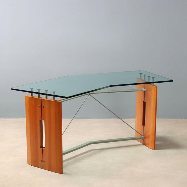 Desk in Glass and Wood For Sale - Image 11 of 11