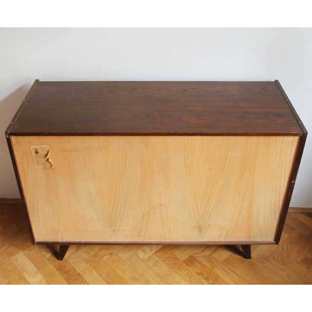 Vintage U-458 Sideboard in Dark Oak by Jiří Jiroutek for Interier Praha, Czechoslovakia, 1972 For Sale - Image 16 of 18