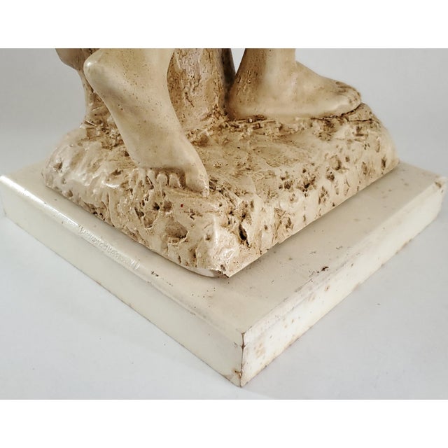 1950s Plaster Discobolus Table Sculpture Statue For Sale - Image 13 of 13