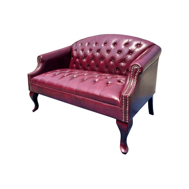 Vegan Tufted Chesterfield Style Sofa or Settee With Brass Rivets Traditional English style seating, sofa or settee