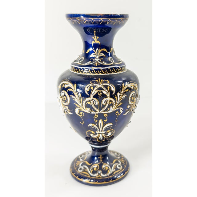 19th Century Austrian Vienna Viennese Enamel Vase With Losses For Sale - Image 4 of 11