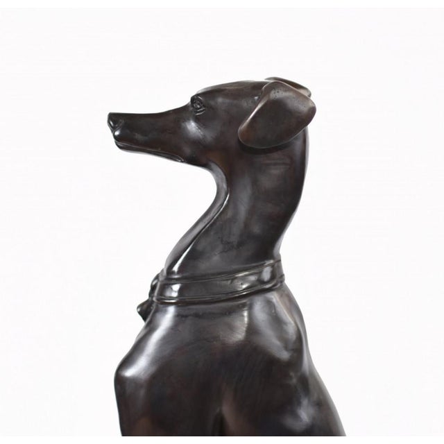 Art Deco Bronze Greyhound Dogs Grey Hounds Statue, Set of 2 For Sale - Image 9 of 14