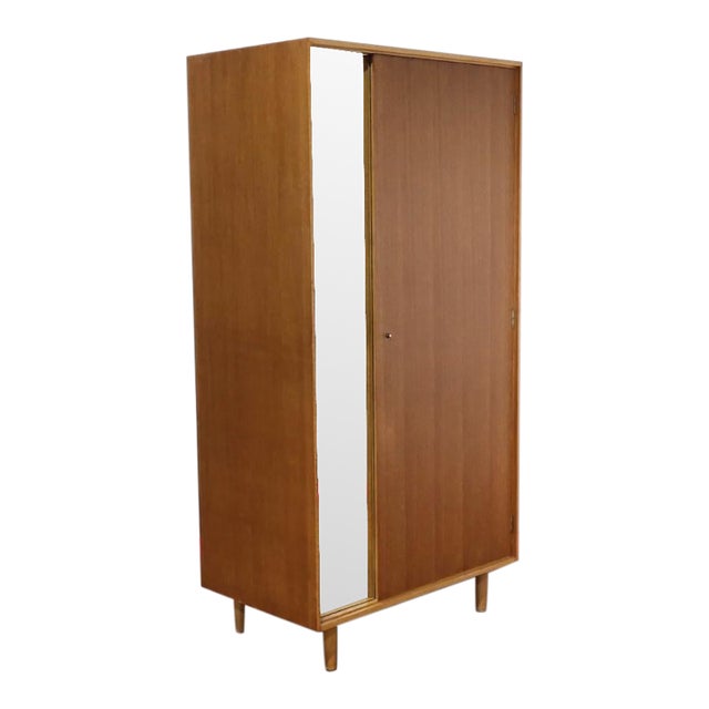 1960s Mid Century Modern Vintage Teak Armoire Wardrobe by Stag Danish Style For Sale