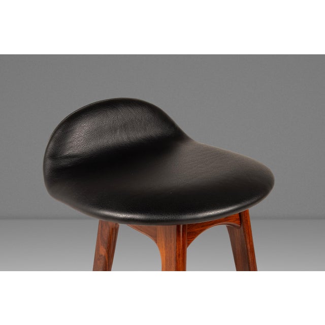 Danish Mid-Century Modern Model Od-61 Counter Height Bar Stool in Rosewood & Leather by Erik Buch for o.d. Mobler, Denmark, 1960's For Sale - Image 10 of 18