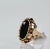 1940s Black Onyx Ring With Diamond 14k Rose Gold Size 10 For Sale - Image 4 of 7