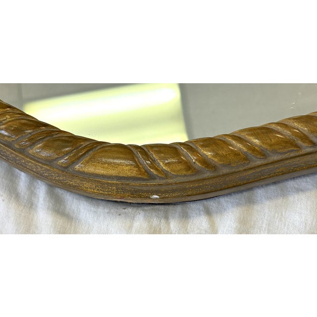 Vintage Hollywood Regency Gold Rope Motif Wall Mirror For Sale - Image 12 of 15