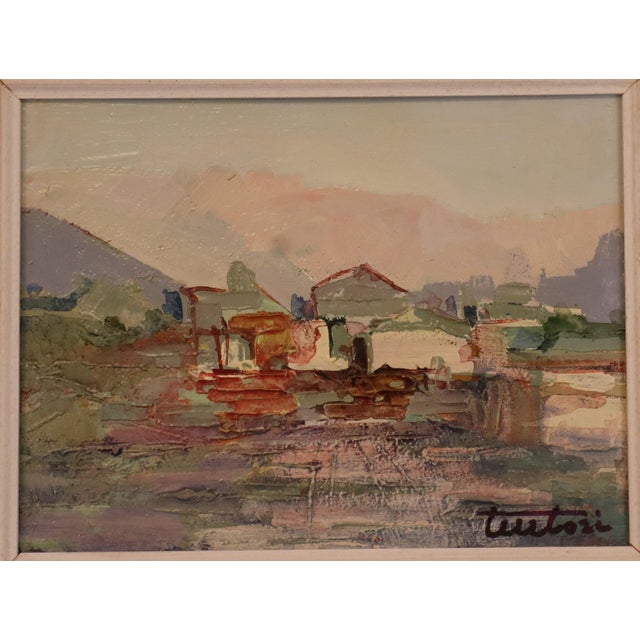 Bruno Tintori, Landscape, 1974, Oil & Plywood & Wood & Canvas, Framed For Sale - Image 4 of 11