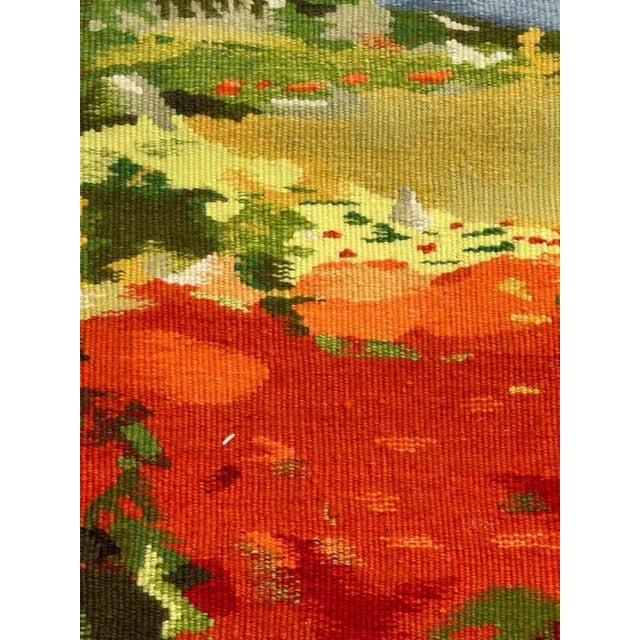 Blue Modern Aubusson Tapestry by Artdad, 1980s For Sale - Image 8 of 18