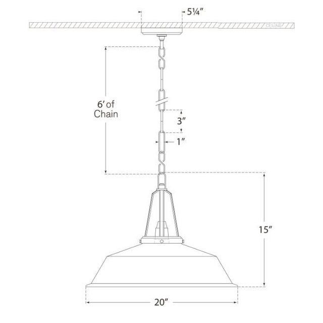 Transitional Chapman & Myers for Visual Comfort Signature Layton 20" Pendant in Bronze with Clear Glass For Sale - Image 3 of 3