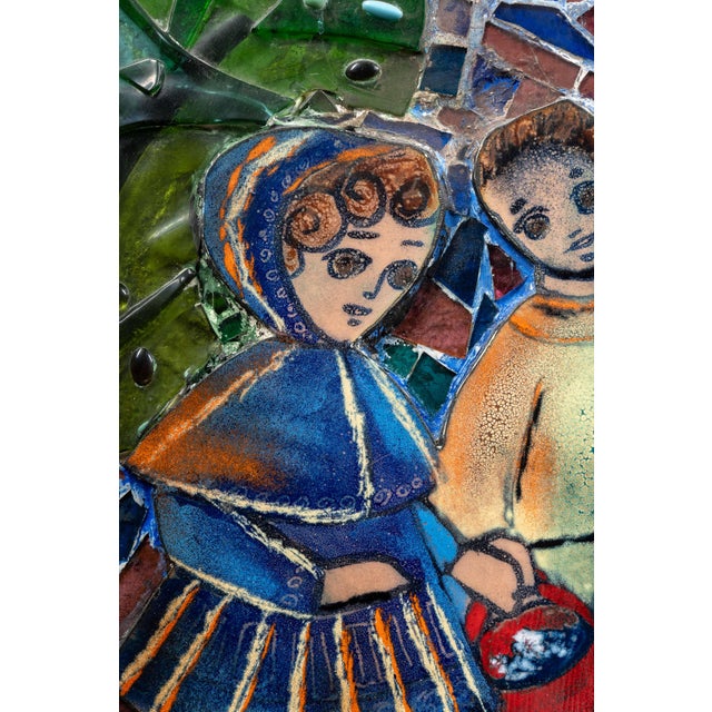 Framed Fairy Tale-Motif Stained Glass Assemblage Mosaic For Sale - Image 12 of 17