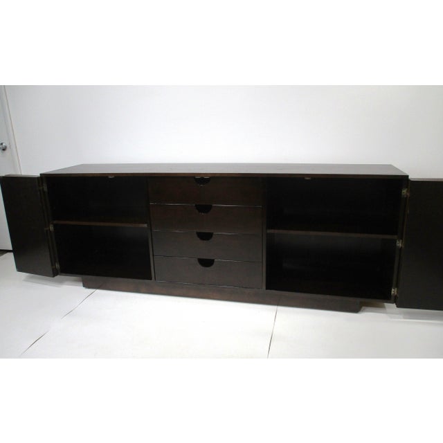 Brown Mid 20th Century Rare Renzo Rutili Directional Inlay Credenza Sideboard For Sale - Image 8 of 18