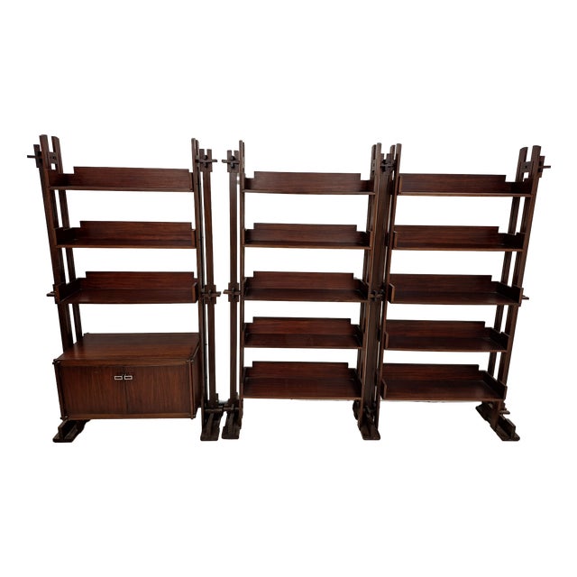 Bookshop Shelves by Marco Comolli for Mobilia, 1950s, Set of 2 For Sale