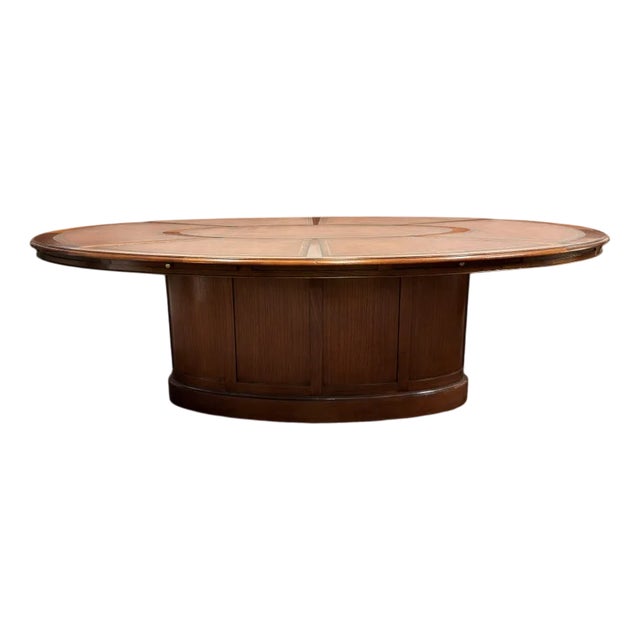Conference Table with Leather Inlay from Globe Wernicke For Sale