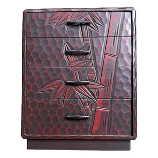 Small Japanese Kamakura-Bori Haribako Storage Cabinet in Bamboo, 1960s For Sale