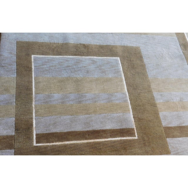 Hand-Knotted Moder Geometric Architectural Rug. 8'x 10'2" For Sale - Image 9 of 14