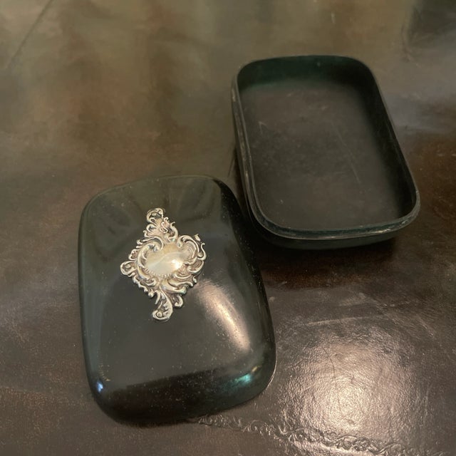 Antique Victorian Celluloid Sterling Box For Sale - Image 4 of 5