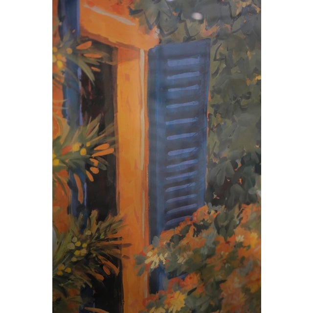 1990s Pair of Large Framed Garden Scene Prints Signed For Sale - Image 5 of 9