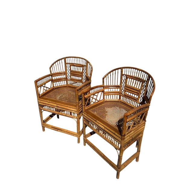 Mid 20th Century Pair of Brighton Pavilion Burnt Bamboo Pagoda Chairs For Sale In New York - Image 6 of 15