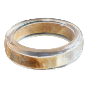 Vintage 1980s Lucite Bangle Bracelet With Gold Inset