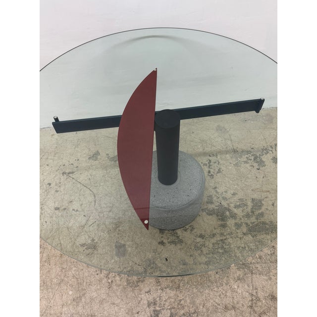 Rare Giovanni Offredi Steel and Concrete Dining or Center Table for Saporiti For Sale - Image 14 of 18