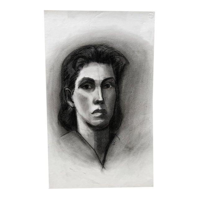 Mid 20th Century Charcoal Drawing by Donna Foreman Hopper For Sale