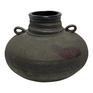 Mid-Century Modern Raku Fired Pottery Vase Signed by Renowned American Artist Stephan Roy