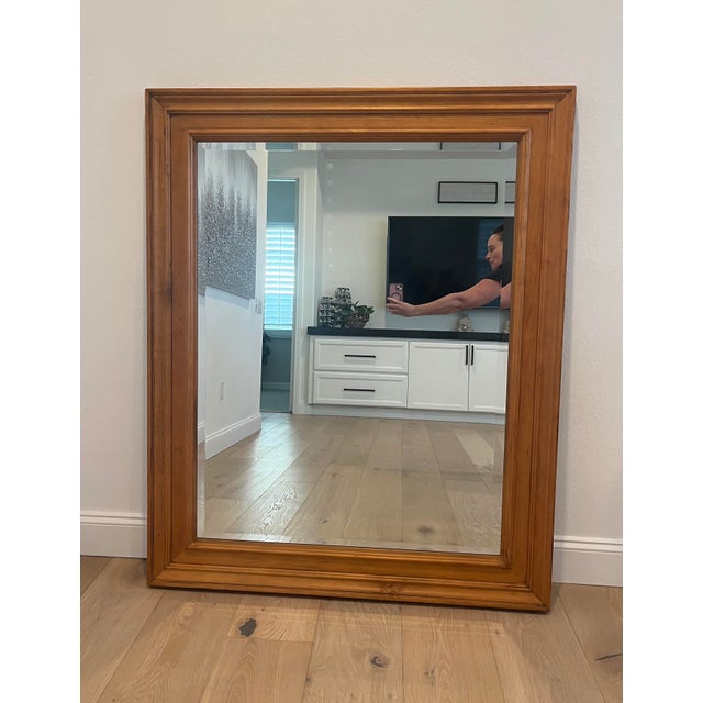 Beautiful solid maple wood decorative mirror. Made in the USA. Hanging hardware is for horizontal orientation, but can be...