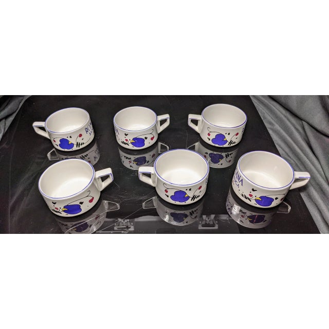Vintage 1990s Romana Sambuca Ceramic Coffee Cups - Set of 6 For Sale In Providence - Image 6 of 8