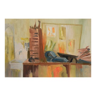The Artist Studio - Original Modernist on Artist Board For Sale
