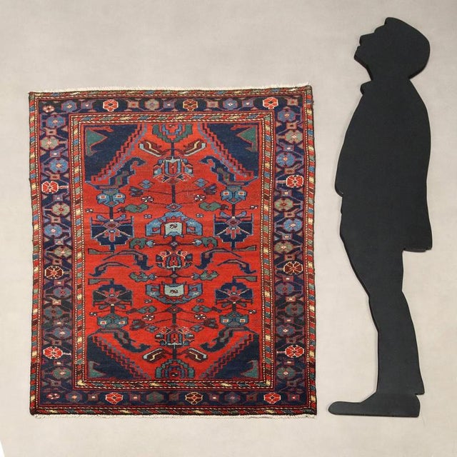 Afshari wool rug, fine knot, hand-made. This piece is attributed to the mentioned designer/maker. It has no attribution...