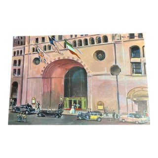 Classic Wedding With Flags Flying Oil Painting by David Beynon Pena For Sale