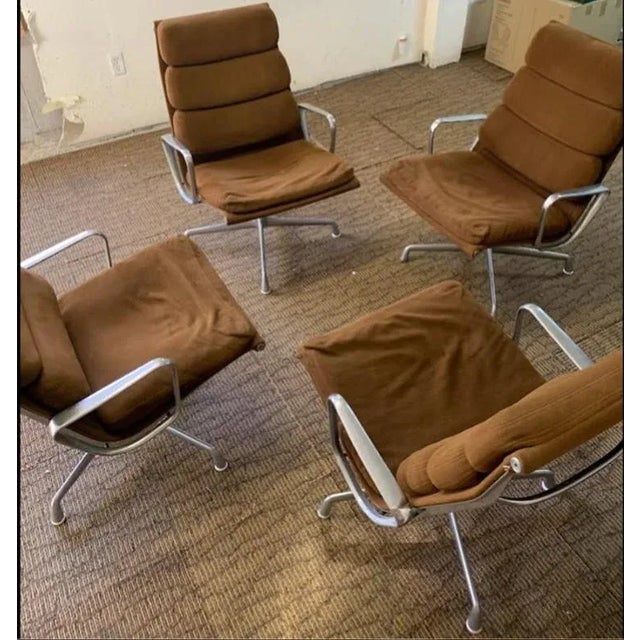 Mid-Century Modern Herman Miller Tan Light Brown 1970s Eames Soft Pad Lounge Chair For Sale - Image 3 of 8